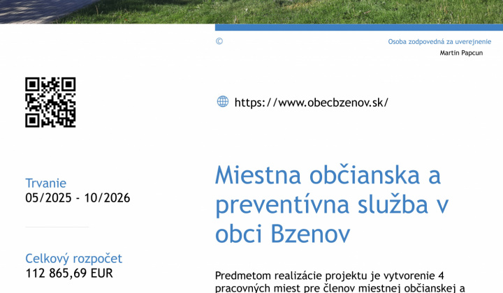 2. fotografia fotogalérie Projekty / Miestna občianska a preventívna služba v obci Bzenov - foto