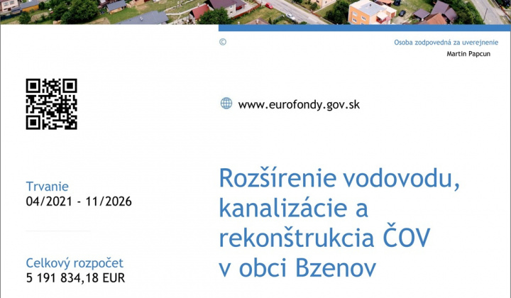 3. fotografia fotogalérie Projekty / Rozšírenie vodovodu, kanalizácie a rekonštrukcia ČOV v obci Bzenov - foto