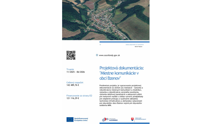 Projektová dokumentácia: ’’Miestne komunikácie v obci Bzenov’’