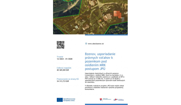 Bzenov, usporiadanie právnych vzťahov k pozemkom pod osídlením MRK postupom JPÚ