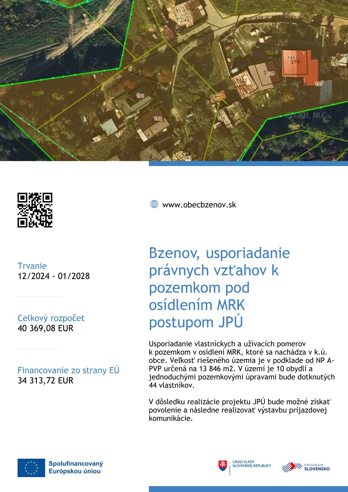 Fotka - Bzenov, usporiadanie právnych vzťahov k pozemkom pod osídlením MRK postupom JPÚ