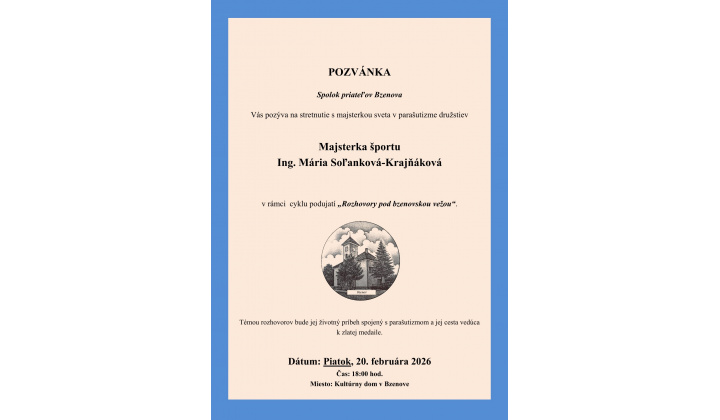 Pozvánka na stretnutie s majsterkou sveta v parašutizme družstiev