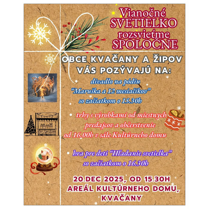 Pozvánka obce Kvačany a Žipov na Vianočné trhy