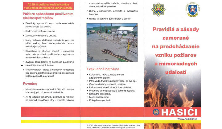 Pravidlá a zásady zamerané na predchádzanie vzniku požiarov a mimoriadnych udalostí