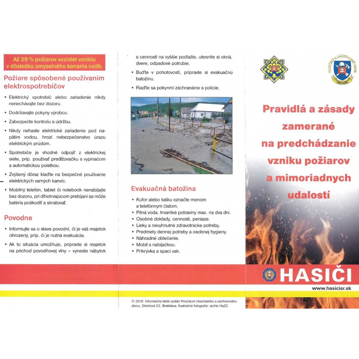 Pravidlá a zásady zamerané na predchádzanie vzniku požiarov a mimoriadnych udalostí