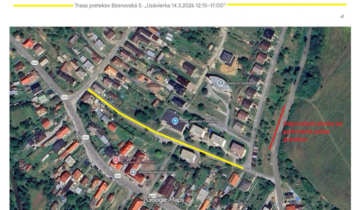 UPOZORNENIE NA DOPRAVNÉ OBMEDZENIE V OBCI!